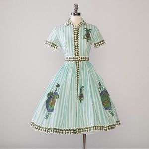 Vintage 1960s Novelty Print Shirt Dress